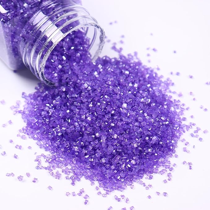 Purple Sanding Sugar for Baking Edible Sparkling Sugar Sprinkles Coarse Sugar Crystals for Valentine Cake Decoration Cookie Cupcake Topper Ice Cream Topping Supplies 150g/5.3oz