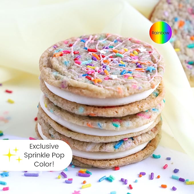Ultimate Unicorn Rainbow Jimmies Sprinkle Mix| Sprinkles Made In USA By Sprinkle Pop| Yellow Red White Blue Purple Sprinkles Jimmies For Decorating Princess Birthday Cakes Cookies Cupcakes Candy, 2oz