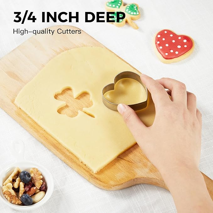 HONGBAKE Baking Sheet with Cookie Cutters, Jelly Roll/Quarter Baking Pan Set for Oven, 8 Pack Nonstick Bakeware Sets with Wider Grips, Premium, Dishwasher Safe - Dark Grey