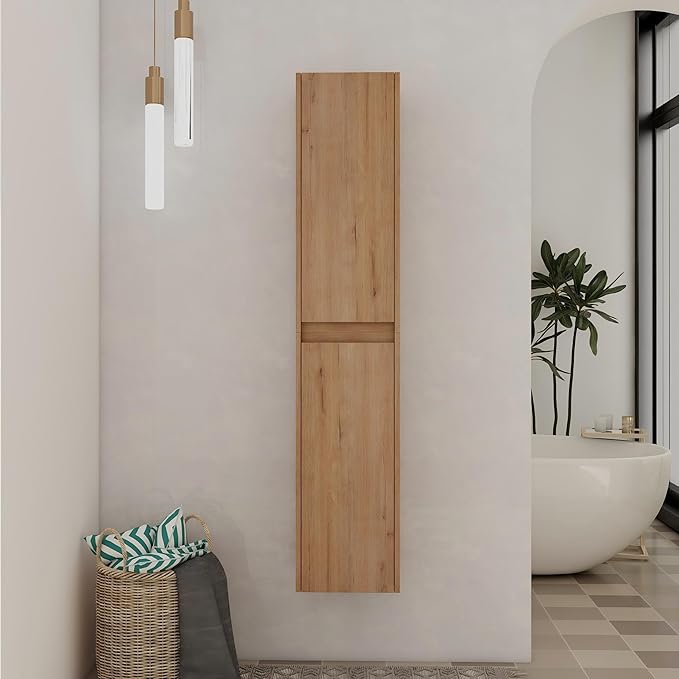 12" Bathroom Cabinet Wall Mounted, Bathroom Medicine Cabinet with 2 Door and 2 Shelf Over The Toilet, Wall Mounted Home Storage Cabinet - Brown