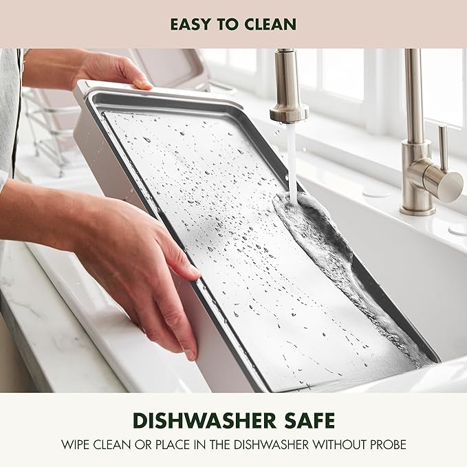 GreenPan Advanced 10.5”x 20” Electric Griddle with Warming Drawer, Healthy Ceramic Nonstick PFAS-Free Coating, Temperature Control, Easy and Versatile Countertop Meals, Dishwasher Safe, Clay