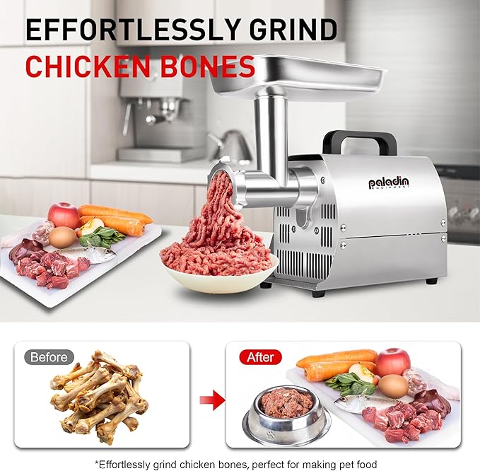 Electric Meat Grinder Machine, #8 Meat Grinders for Home Use, 0.4HP 260lbs/H Stainless Steel ETL Approved Heavy Duty Meat Mincer with Sausage Sufffer Tube