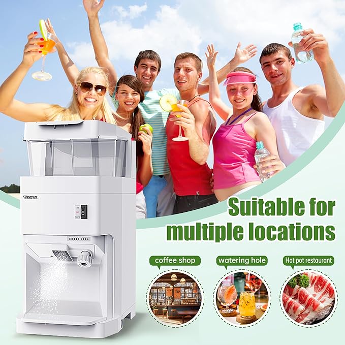 Electric Snow Cone Machine, 300W Ice Shaver Machine, Thickness Adjustable Ice Shaving Machine 881LBs/hr Rotate Speed & Strong Power for Home and Parties Events Snack Bar (6.9Qt)