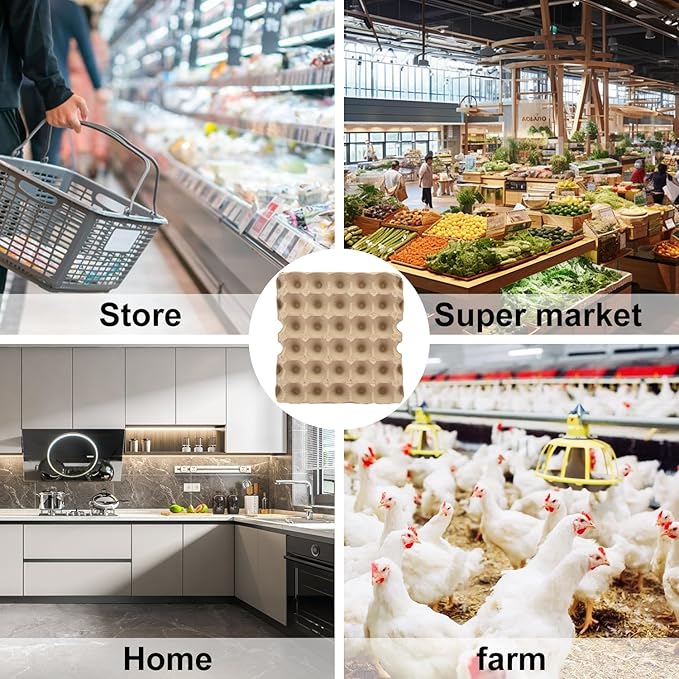 20 Flats 30-Cell Egg Crate?Holds 30 Eggs?, Cardboard Egg Cartons, Sturdy and Stackable Egg Flats, Perfect Egg Crates for Fresh Eggs, Chicken Farm, by IHDYPPEW