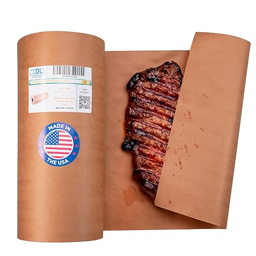 Peach Butcher Paper 18" x 12000" (1000 feet) - USA-Made Natural Butcher Paper Roll for Meat and Fish - Uncoated, Unwaxed & Food-Grade Material for Smoking, Grilling & Barbecue by IDL Packaging