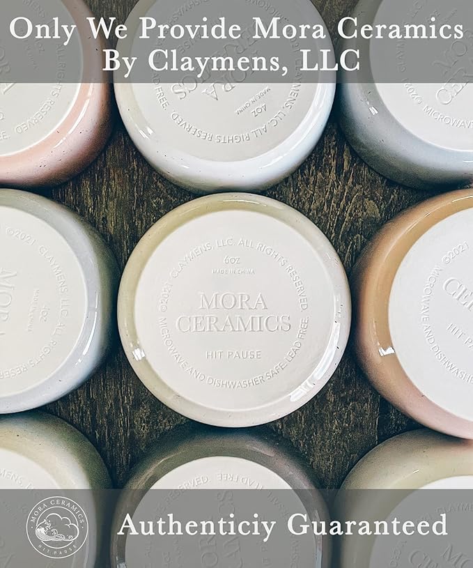 Mora 6oz Ceramic Ramekins, Set of 6 - Oven Safe Baking Dishes for Pudding, Creme Brulee, Souffle, Dip, Custard, Ice Cream