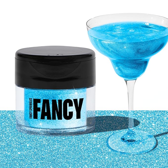 Fancy Sprinkles Aquamarine Blue Premium Edible Glitter, 100% Edible Glitter for Sparkling Food & Drinks No Taste or Texture (4gm)