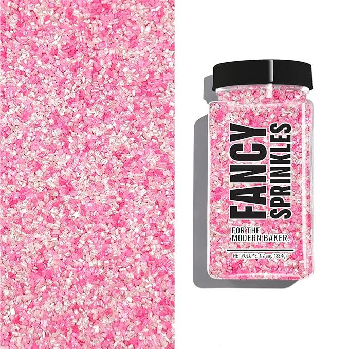 Fancy Sprinkles Fairy Floss Fancy Sugar Pearlescent, Sparkly Sugar Crystals, and Mini Edible Glitter Stars (4 OZ)