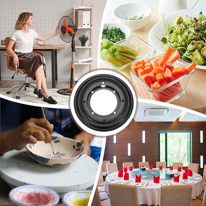 uxcell 3Pcs 5.5 Inch Rotating Bearing Plate, Swivel Plate Stand Lazy Susan Hardware Round Turntable Base Tray for Table Serving Tray Revolving Shelve, Black