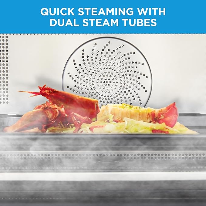 Midea 4-in-1 Multifunctional Microwave Steam Oven, Combo Air Fryer, Steamer & Microwave Oven, 32 Auto Functions, Adjustable Power and Temperature, Color Screen Touch Control, 0.9CU.FT./23L