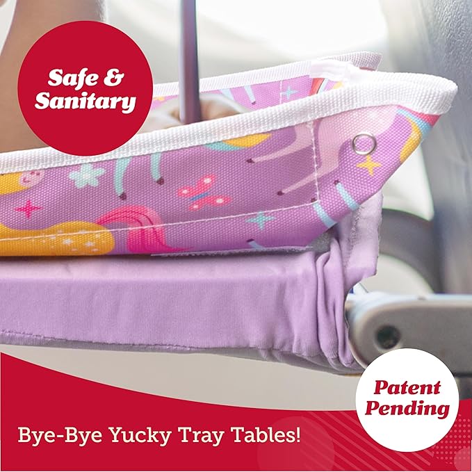 Lusso Gear Kids Airplane Tray Table Cover with Pockets – Travel Tray Essentials for Toddlers on Plane or Train - Travel Toys & Airplane Travel Essentials - Flying Accessories Toddlers (Dinosaurs)