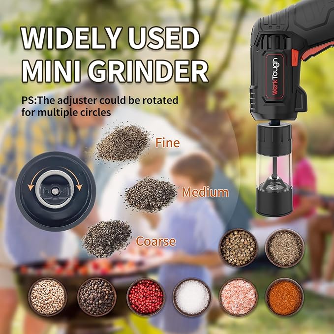 Werktough 4V Electric Corkscrew Wine Opener Set Cordless Screwdriver Battery Powerd with 4 Grill Accessories, Five-in-One Power Tool Kit for Home, Kitchen, and BBQ Lovers