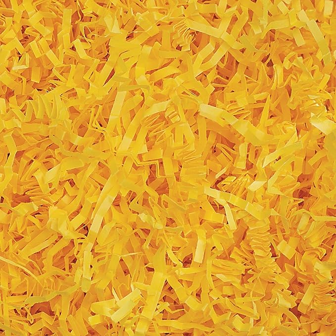 MagicWater Crinkle Cut Paper for Gift Baskets - 2LB - Yellow - Perfect for Shredded Paper Filler, Basket Filler, Gift Boxes, Bridesmaid Gifts, Halloween Stuffers & More – Ideal for All Occasions