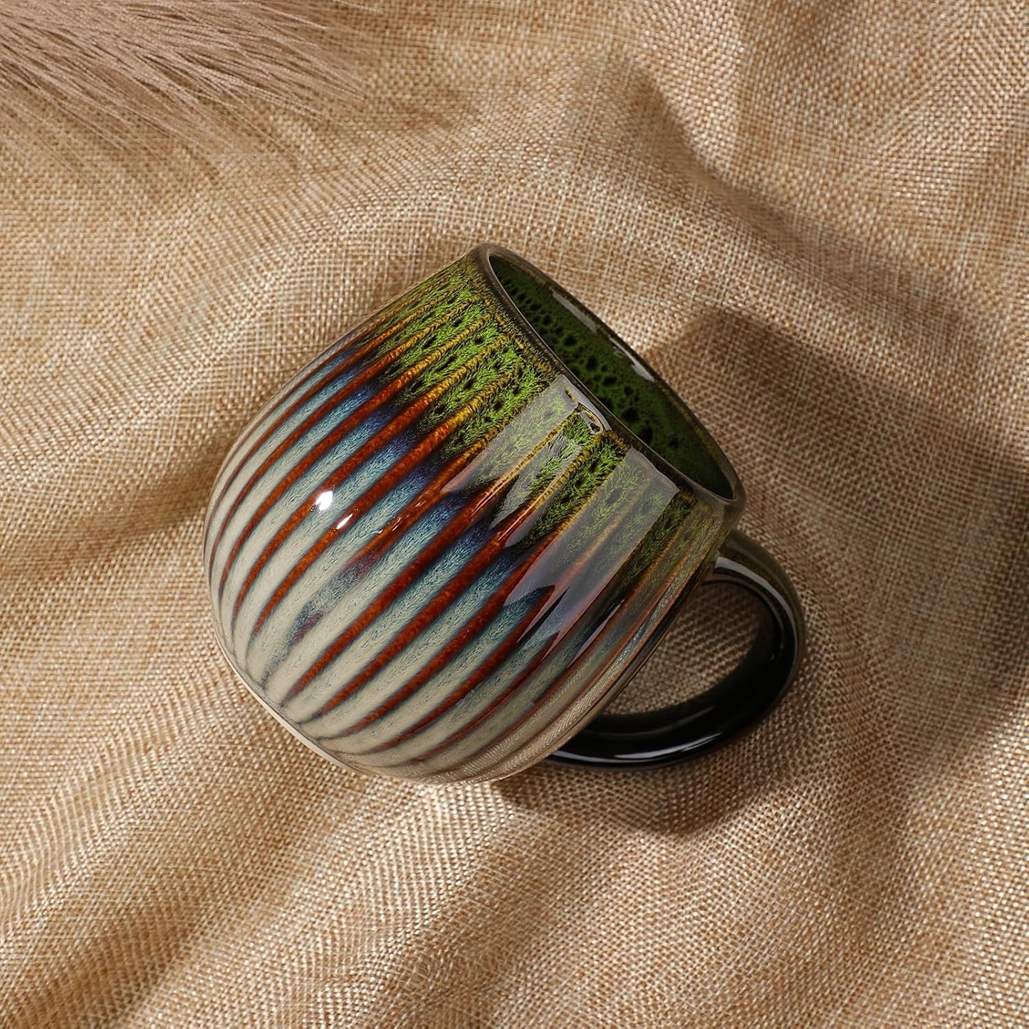 CosyCorner Ceramic Coffee Mug, 17 oz Large Coffee Cups for Home and Office, Ceramic Cup for Coffee & Tea（B）