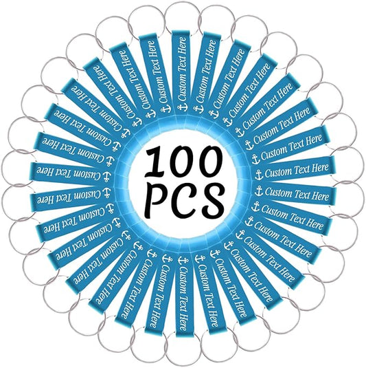 100PCS Personalized Bottle Opener Keychain Bulk Custom Beer Bottle Opener with Logo Text Engraved Wedding Bottle Opener Favors Customized Gifts for Guests Baby Shower Birthday Party-Sky Blue