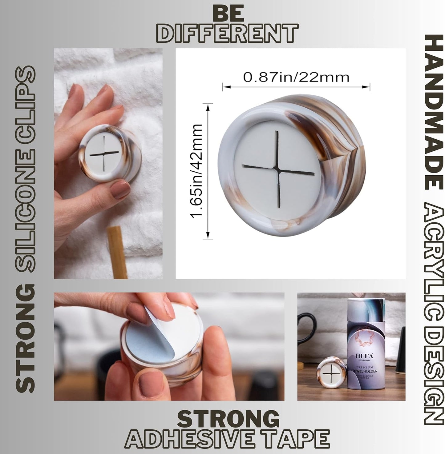 HEFA Towel Holder, Towel Hooks, Dish Towel Holder, Kitchen Organization, Bathroom Accesories, Kitchen Towel Hook, Kitchen Towel Holder, Christmas Gift, Kitchen Gadgets 4 Pack