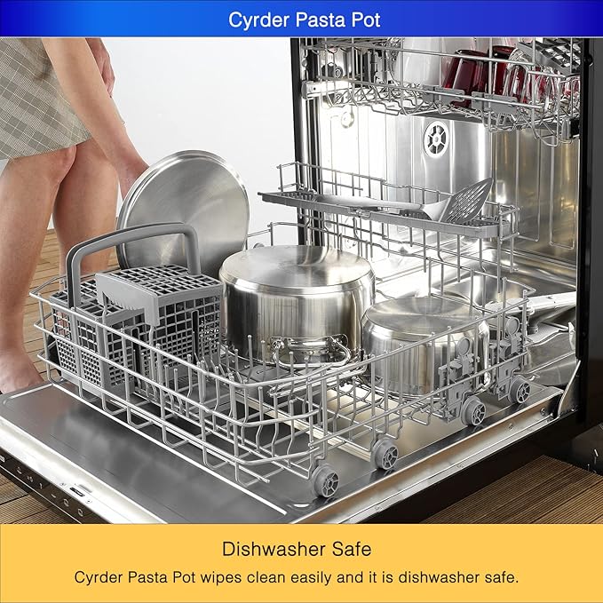 Stainless Steel Pasta Pot- Induction Pasta Pot with Strainer, Easy Stain &Perfect for Single and Couple, Dishwasher Safe, 3 Quart