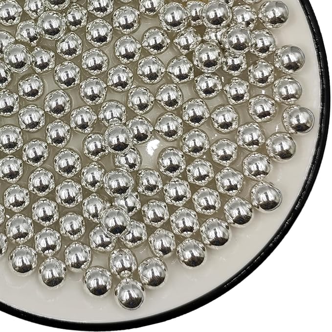 Silver Pearl Sugar Sprinkles 4.23 oz, 10mm Candy Pearls Ideal for Baking, Cake and Cupcake Toppers, Cookie Decoration, Ice Cream Topping, Wedding Shower Valentines Halloween Christmas