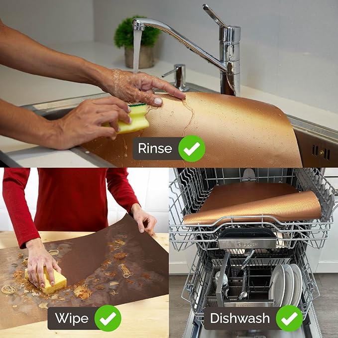 Cooks Innovations Non-Stick Oven Protector Mat - Heavy Duty Nonstick Oven Rack Liners to Protect Convection, Electric, Gas, & Microwave Ovens - BPA & PFOA Free Heat Resistant Baking Mat