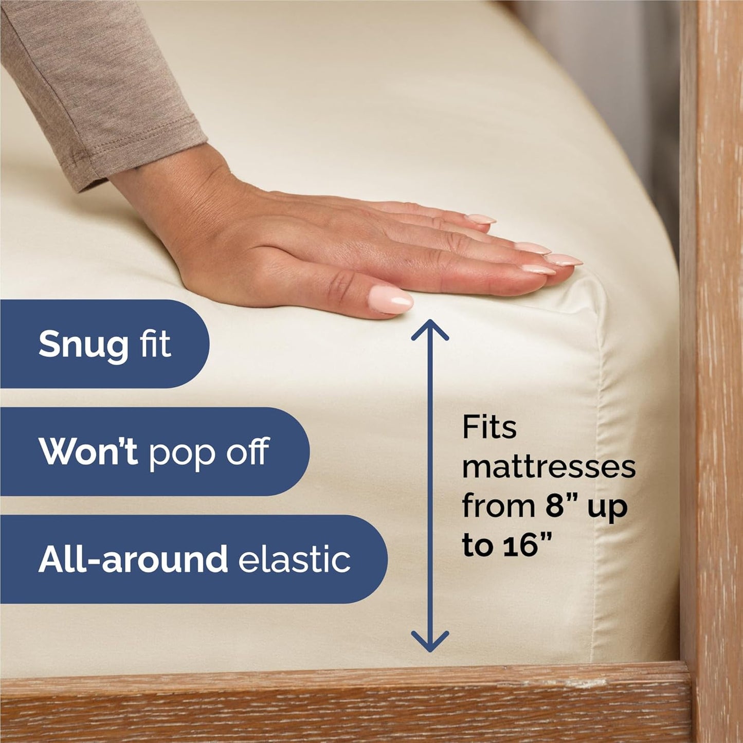 Split King Size 5 Piece Sheet Set - Comfy Breathable & Cooling Bed Sheets Set - Hotel Luxury Bedding for Women, Men, Kids, Teens, Boys & Girls - Deep Pockets, Soft, Wrinkle Free - Oeko-Tex - Off White