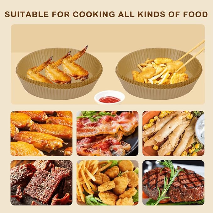 Air Fryer Liners for Ninja Air Fryer, 100 Pcs Disposable Paper Liner