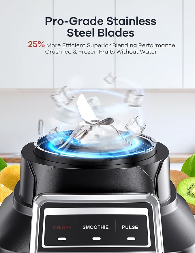 Ganiza Professional Smoothie Blender, Blenders for Smoothies with 1800 Peak Watts & 8 Auto Programs for Frozen Fruits & Ice, 64-oz Large Blender for Shakes and Smoothies, Nutritious Recipe