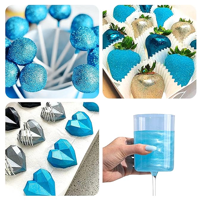 Blue Edible Glitter Spray - 10g Edible Blue Glitter for Cakes Food Grade Drink Glitter for Cocktails Chocolate Cake Pop Strawberry