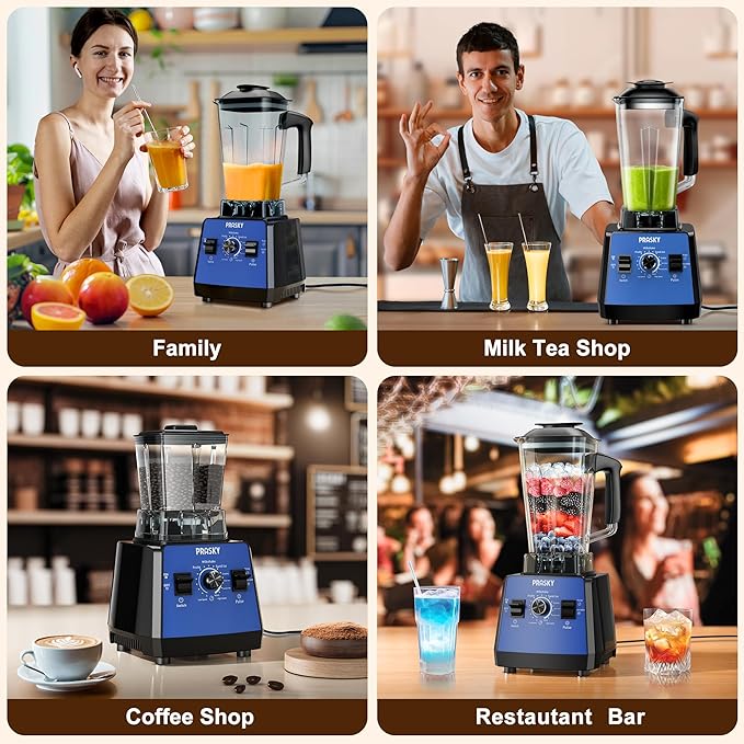 Blenders for Kitchen, Blenders for Smoothies, Blender and Grinder Combo1000W Powerful 25000RPM Professional Blender BPA Free 68oz Countertop Blenders for Baby Food,Ice, Juice, Shakes-Blue