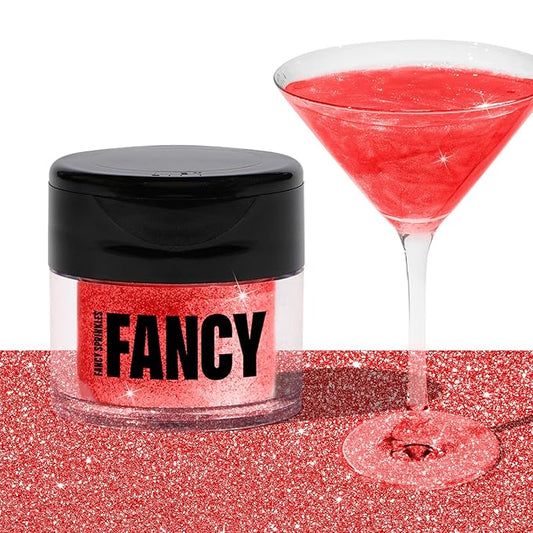 Fancy Sprinkles Ruby Red Premium Edible Glitter, 100% Edible Glitter for Sparkling Food & Drinks No Taste or Texture (4gm)