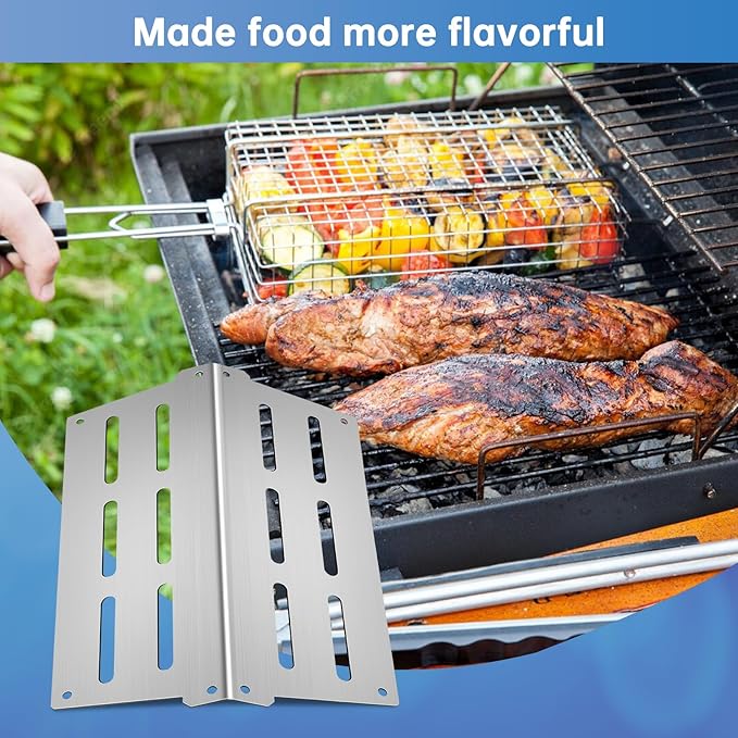 Stainless Steel 7524 7528 Grill Grates with 7620 7621 Flavorizer Bars 65505 Heat Deflectors and 62752 Burner for Weber Genesis Grill Parts 300 Series E310 E320 E330 S310 S320 S330