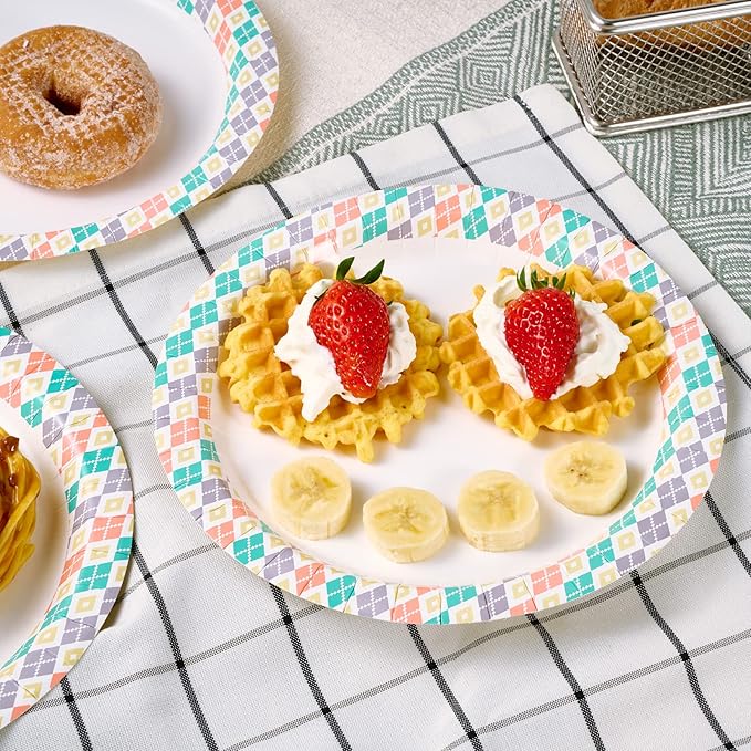 FOCUSLINE 10 Inch Paper Plates, 160 Count Disposable Paper Plates for Everyday Use, Cut-Proof & Soak-Proof Coated Dinner Plate Large, Round 10" Plate for Home, Party