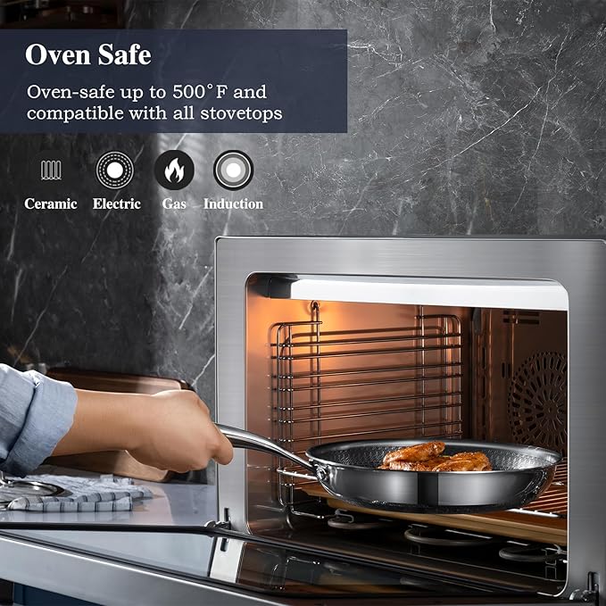 Hybrid Nonstick 6-Piece Pot Set with 2 Silicone Trivets, 1.5 QT Saucepan, 2 and 5.2 QT Stock Pot with Glass Lids, Stay-Cool Handles, Dishwasher-Friendly, Induction-Ready, Compatible All Cooktops