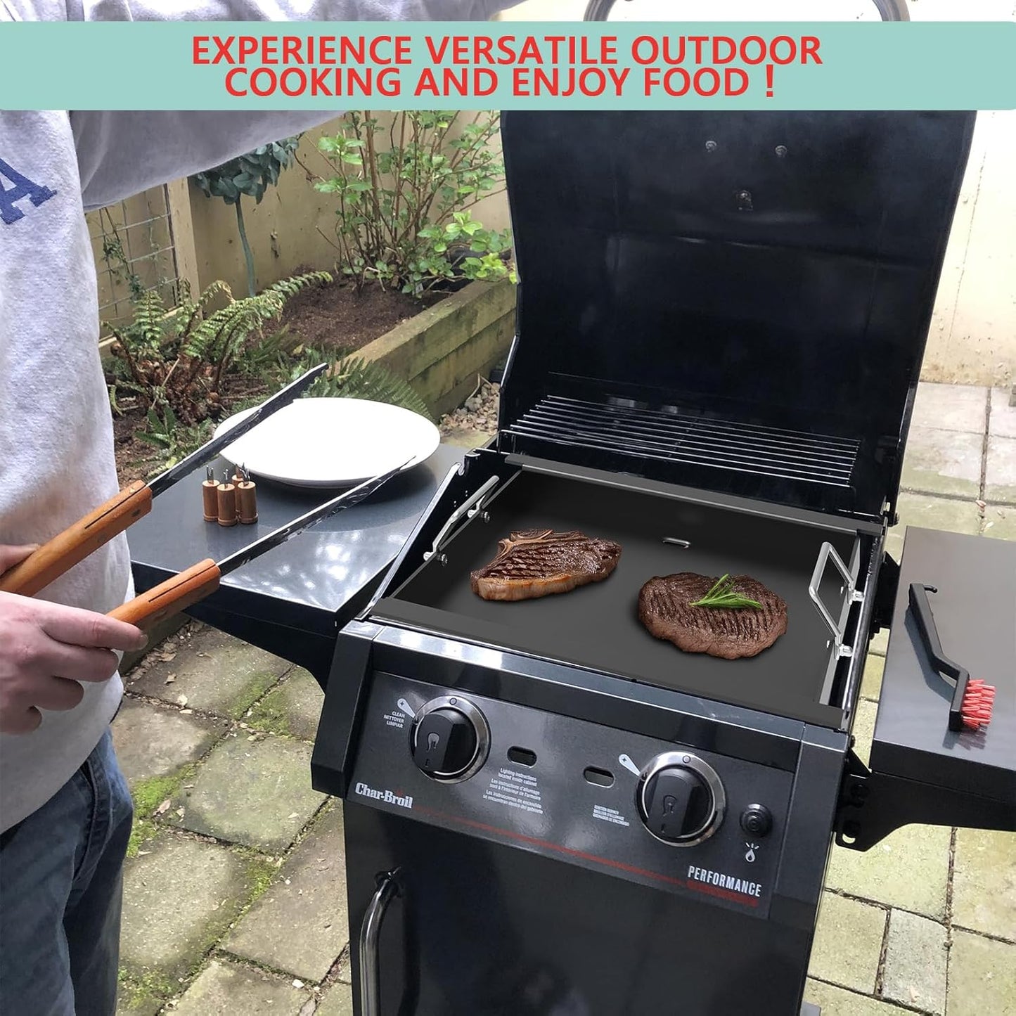 463630021 Griddle Insert for Charbroil Performance 2-Burner Grill 463660021 463660421 463630422 463655021 463655621,Non-stick Flat Top Griddle Plate Replacement for Charbroil G426-0004-W1 G426-0005-W1