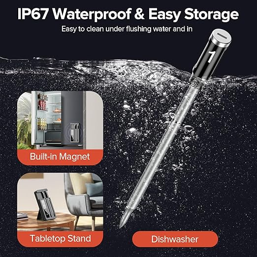 Smart Wireless Meat Thermometer with Dual Probes - Advanced Bluetooth Cooking Thermometer for Perfect Grilling, Smoking, Oven Roasting & Air Frying, Long Range Monitoring & Smart Alerts