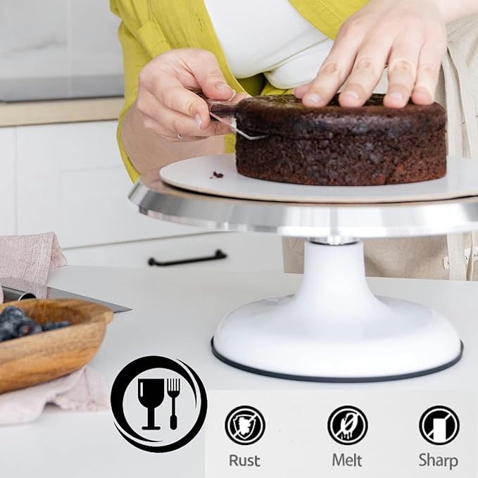 Straight Icing Spatula Stainless Steel Baking Set of 6", 8" & 10" Wooden Handle Cake Decorating Frosting Spatulas