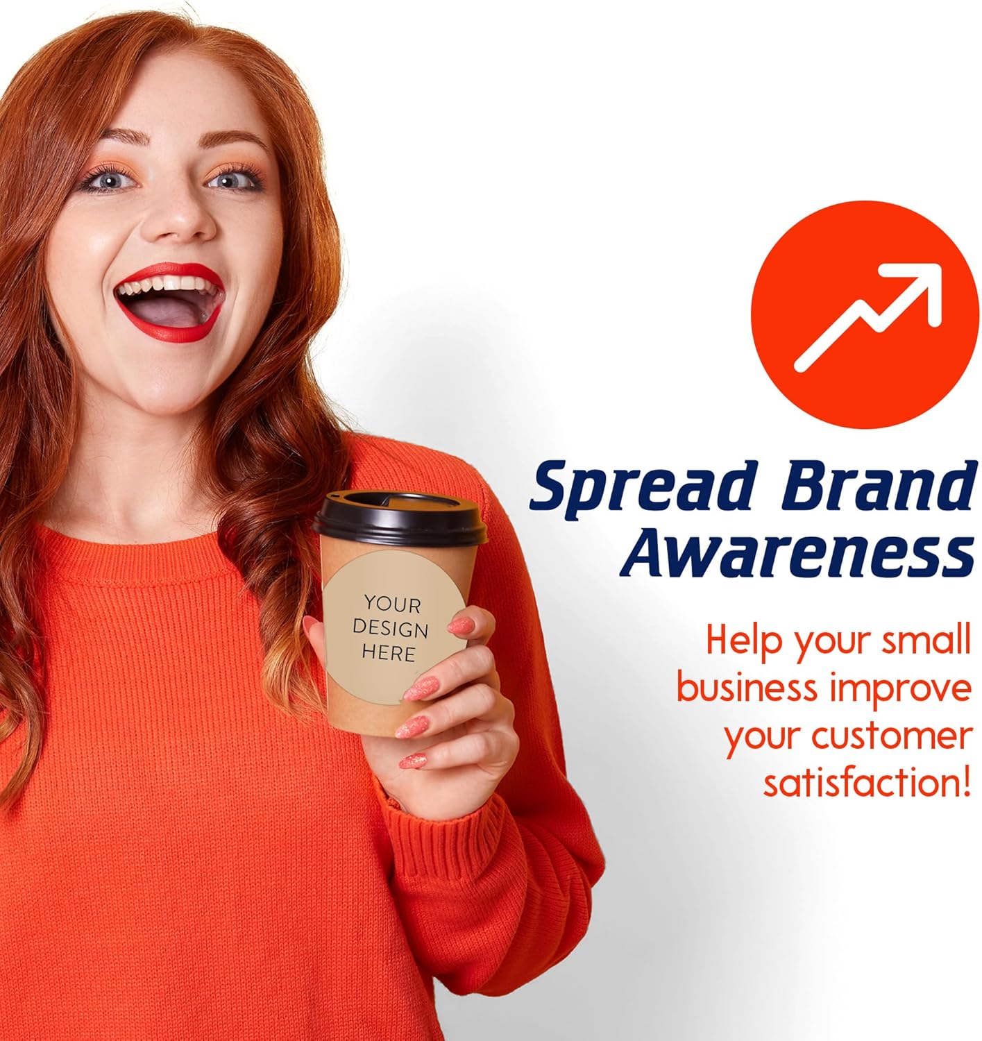 100 Custom Vinyl Stickers - Upload Your own Image, Text, Design, Logo - Personalized Logo Labels for Handmade, Packaging, Bottle, Jars, Candle, Brand Stickers (Brown, 5x5)