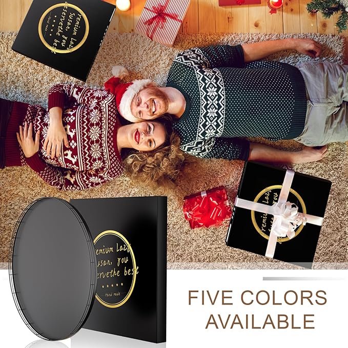 18" Oak Wooden Lazy Susan Turntable for Dining Table, Large Round Lazy Susans Organizer for Kitchen Countertop, Tabletop 360°Rotating Tray for Spice Organization and Storage Black Home Decor