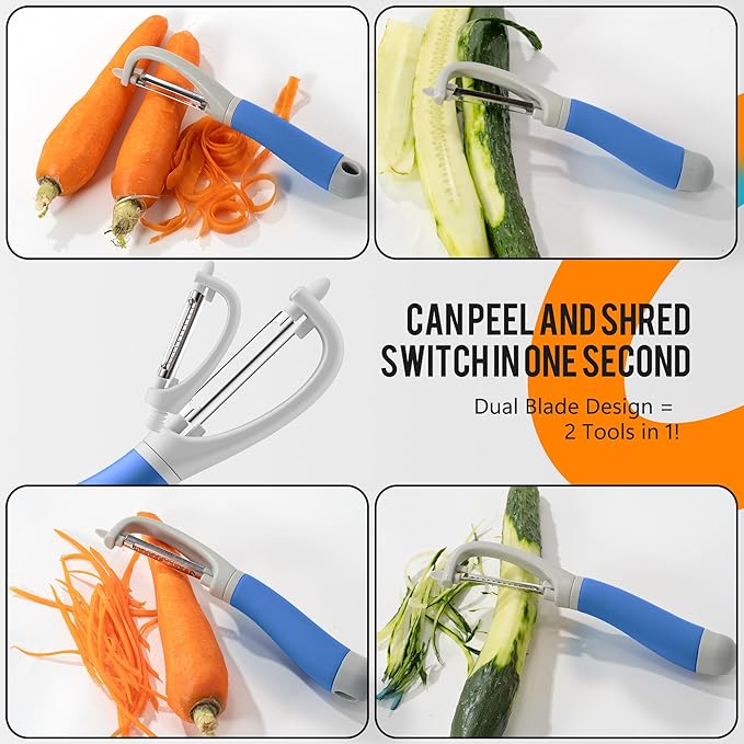 Li&Zhao Vegetable Peelers - Potato Peelers Fruit Peeler Veggie Peeler Carrot Peeler Apple Peeler Garlic Peeler kitchen tools Corn Peeler(2 Blades)
