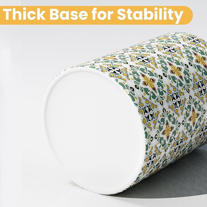 Ceramic Kitchen Utensil Holder for Countertop, Large Mediterranean Utensil Crock ,Green