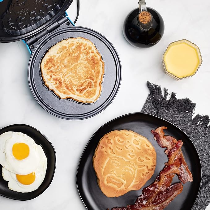 Uncanny Brands Bob Ross Waffle Maker - Bob's Iconic Face on Your Waffles - Waffle Iron