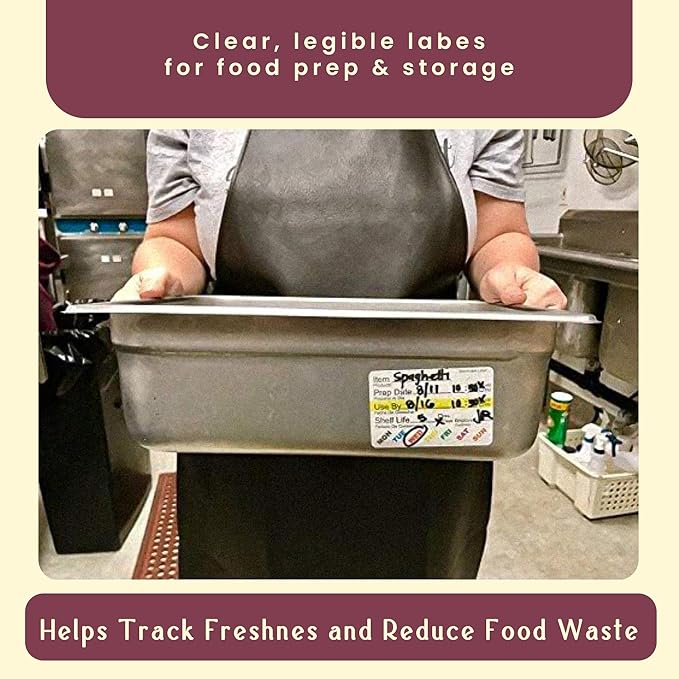 InStockLabels Dissolvable Food Labels - 2” x 3” (2500 Labels) - Rotation Food Stickers for Kitchen & Restaurant Supplies - Ideal for Jar, Containers and Freezer Storage, Kitchen Stickers