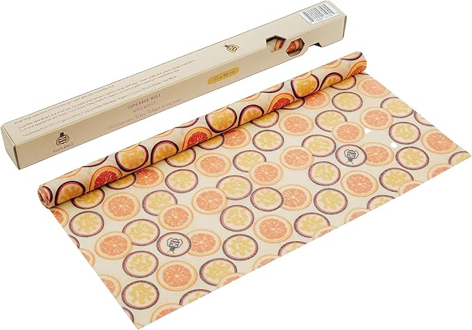 SUPERBEE Beeswax Wrap Roll, Reusable for Food, Wraps Rolls, Reusable Bees Paper for Wrapping Vegetables & Cheese, Bowl Covers and Sandwich Wrapping Paper, Roll XL - Passion