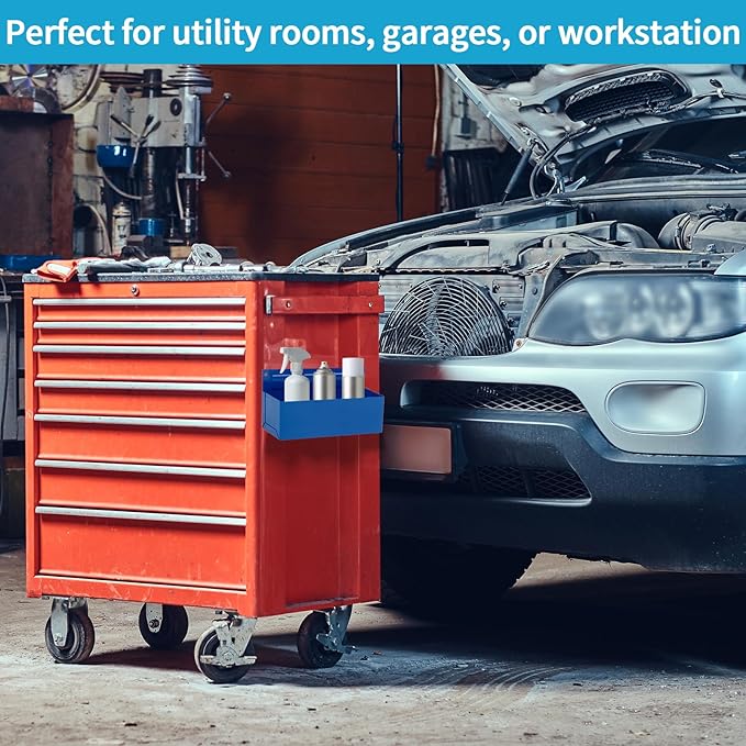 Magnetic Aerosol Spray Can Holder, Magnet Toolbox Bottle Holder, Tool Box Storage Rack for Garage and Home, Craft Workspace, Mechanic Paint Bottle Can Organizer, Blue, 3"x8.3"