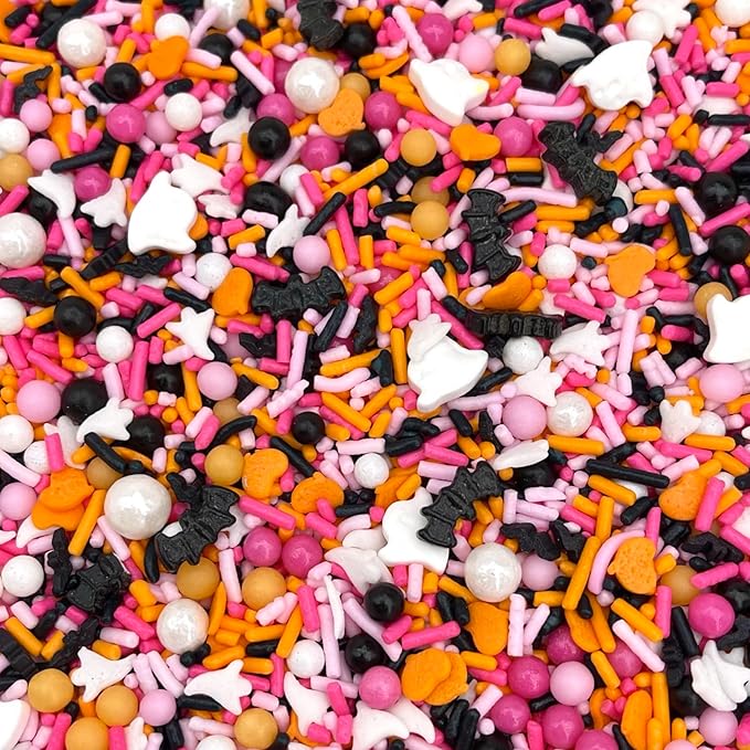 Manvscakes Sprinkles - Themed Sprinkles for Cake Decorating, Sprinkle Mix for Cookies, Ice Cream, Fondant Cake, Caramel Apples, Cupcakes & Other Desserts, Assorted Halloween Sprinkles, 4 oz