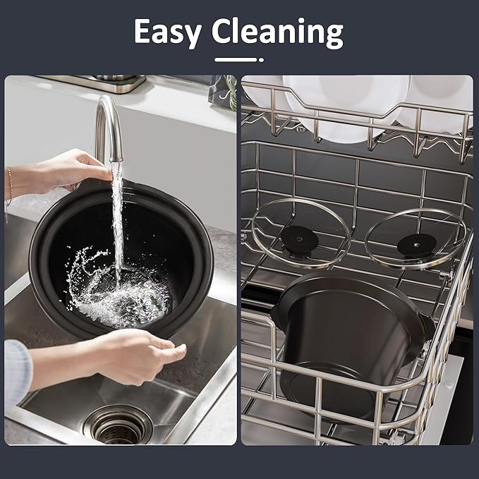 Triple Slow Cooker, 3 X 1.5QT Slow Cooker with 3 Cooking Settings, Buffet Servers and Warmers with Dishwasher-Safe Ceramic Pot, Glass Lid, Red