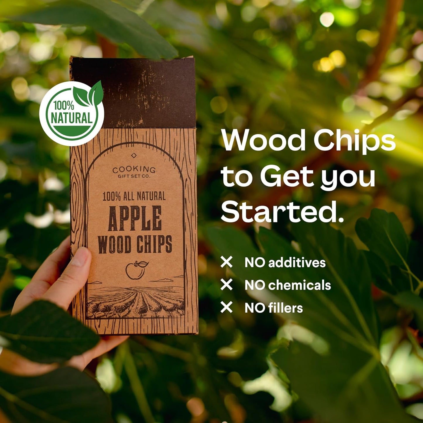 BBQ Smoker Box Kit – Stainless Steel Smoker with Hinged Lid, Apple Wood Chips, Hickory Salt – Grilling Accessories and Grilling Gifts for Men – Great Birthday Gifts for Men Who Love to BBQ