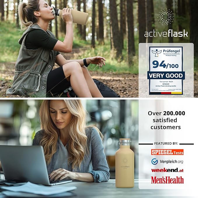 Stainless Steel Water Bottle with Straw, Infuser & 3 Lids: 18/32 OZ Leak-Proof Vacuum Insulated ACTIVE FLASK Drinking Bottles Hot Cold: Double Walled Outdoor Drink Thermo Mug Tea Coffee Sport Gym Bike