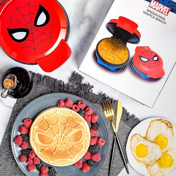 Uncanny Brands Marvel Spiderman Waffle Maker -Spidey's Mask on Your Waffles- Waffle Iron