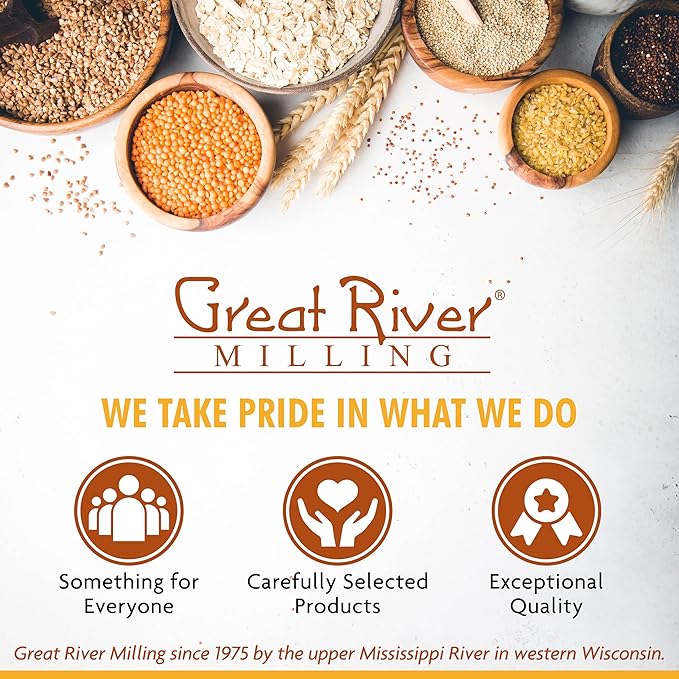 Great River Organic Milling Lily White Organic All-Purpose Flour | Unbleached & Unbromated | Non-GMO, Kosher | Ideal for Bread, Cookies, Cakes, Pizza Dough & Everyday Baking | 2 Lb (Pack of 4)