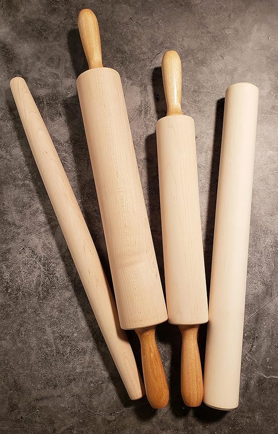 Frieling Crafted in the USA Maple Rolling Pin - Classic Baker Straight - 2-Inch by 18.5-Inch - Precision Wooden Rolling Pin - Pizza Dough Roller